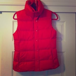 J. Crew Bright Orange Outerwear Puffy Vest XS