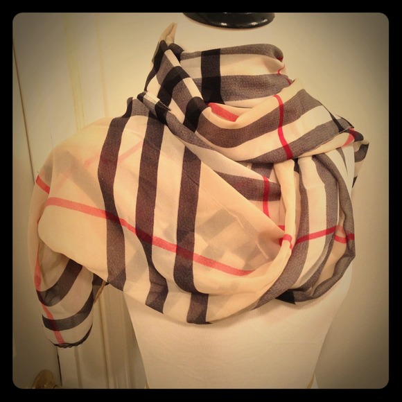   Accessories - Plaid silk scarf