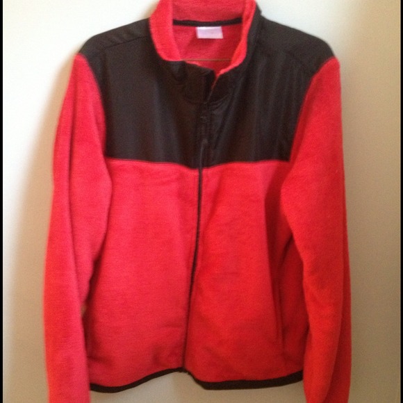 Red and black fleece jacket