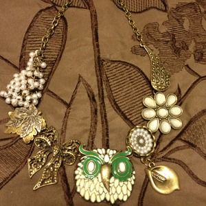 Owl necklace vintage look