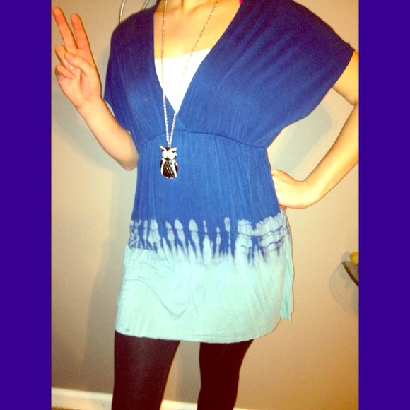 Adorable tiedyed cotton dress, beautiful colors.