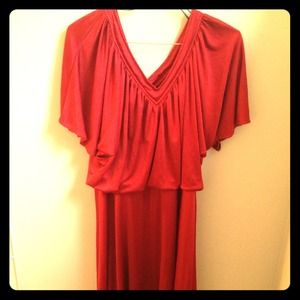 Red vintage below the knees length dress