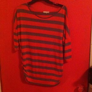 Pink and Grey striped blouse