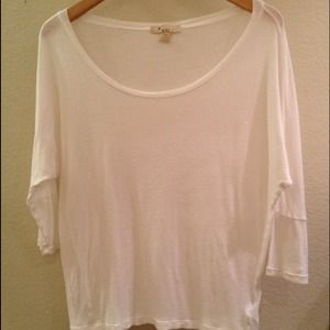 White sheer shirt with 3/4 sleeves