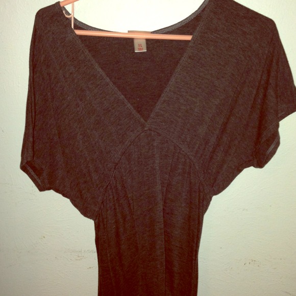 Shirt sleeve deep V dress