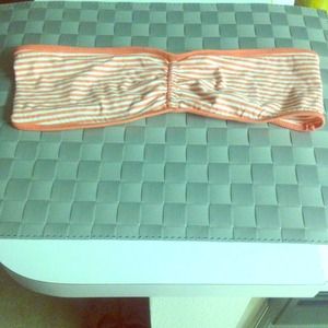 White and orange striped bandeau