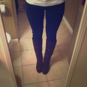 REDUCED Suede Brown Wedge Boots