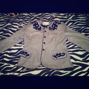 🎀Cute black and white blazer jacket (:🎀