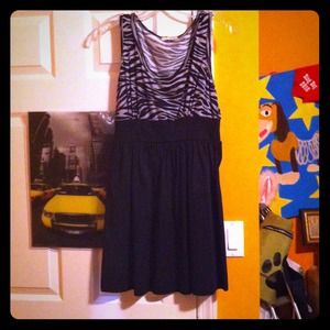 Zebra print baby doll dress - NEVER WORN