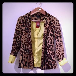 Bundle***NWT Leopard Print Blazer with Neon Lining