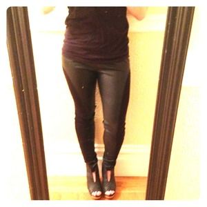 Vegan faux leather pants