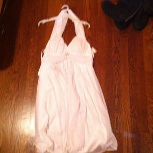 Never worn beautiful white chiffon halter dress!