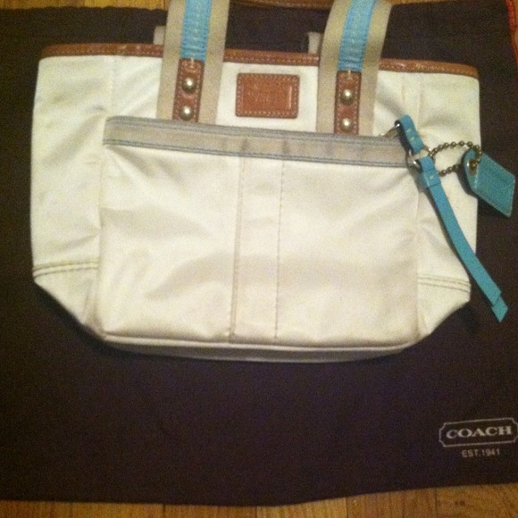 Coach white tote