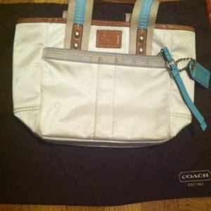 Coach white tote