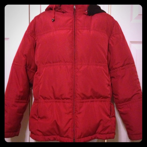 Heavy Liz Claiborne red jacket with hood