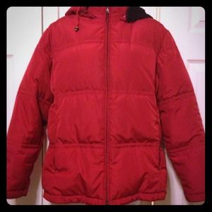 Heavy Liz Claiborne red jacket with hood