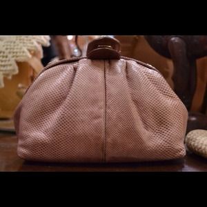 Vintage Judith Leiber Karung Snake Clutch Handbag