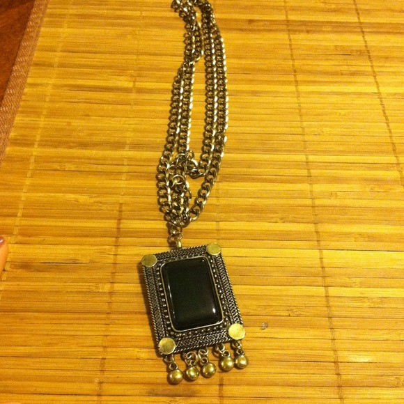 Gold and black necklace