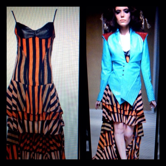 Hi-Lo Dress w/ Vegan Leather