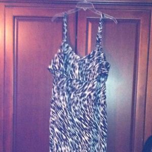 Tiger strip long maxi dress