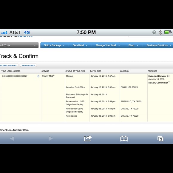 Tracking info for jbb