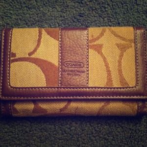Brown Signature Coach wallet