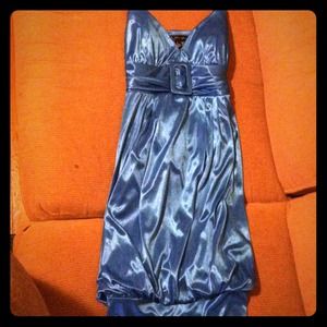 Blue empire waisted dress
