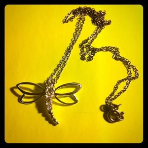 Beautiful sterling silver dragon fly necklace