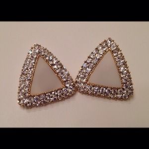 Triangular Pave Crystals Earrings
