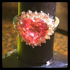 Cute, princess pink, sterling silver ring