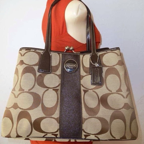 Signature Coach Stripe Frame Carryall - Picture 3 of 3