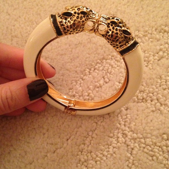 White Cheetah Cuff bracelet