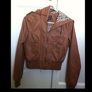 Brown leather jacket