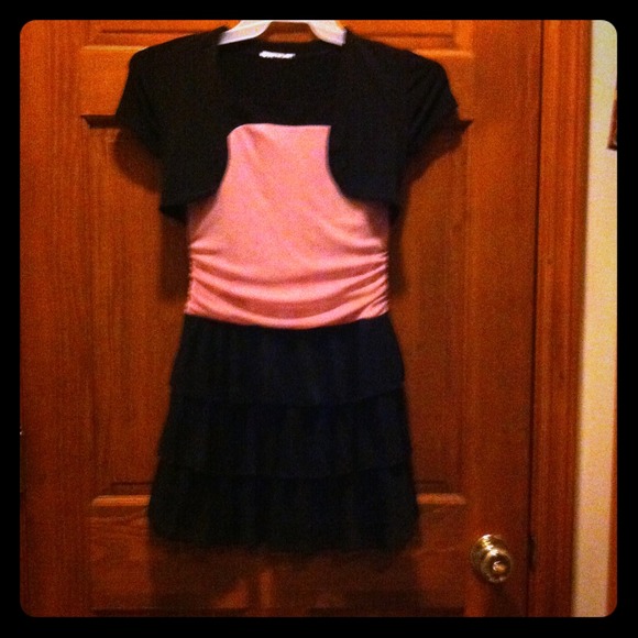 Black dress with a pink top