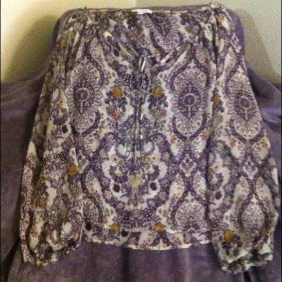 Delia's, size L, sheer, bell sleeve top.