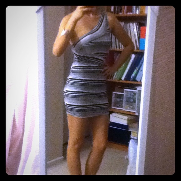 Windsor one shoulder striped dress