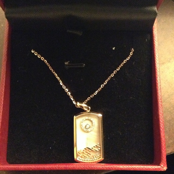 Gold 'Diamond Charm' necklace