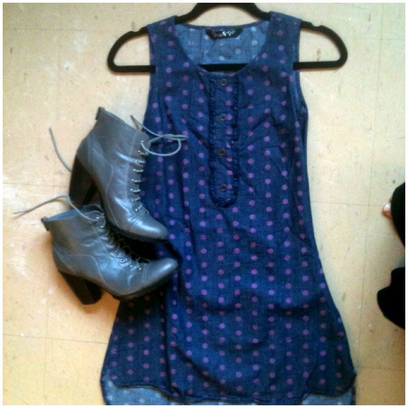 Purple Polka-Dot Dress
