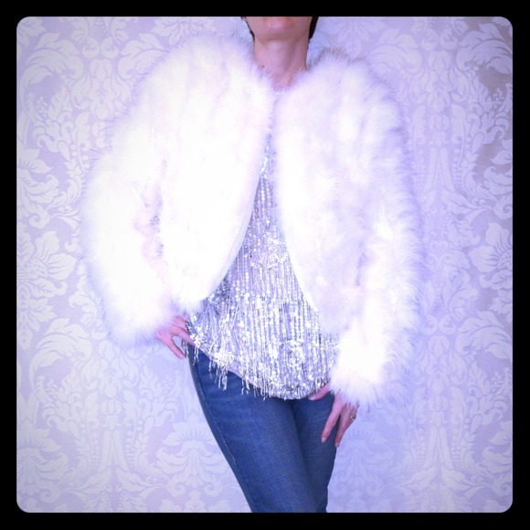 SOLD AS BUNDLE... 80's VINTAGE feather jacket