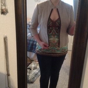 Sharagano Linen Jacket 3/4 sleeve