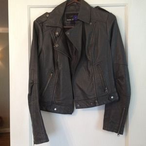 Forever 21 gray leather jacket