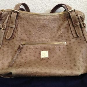 Dooney & Bourke leather ostrich texture carry-all