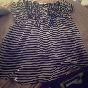 Sexy blk & white see threw dressy tank