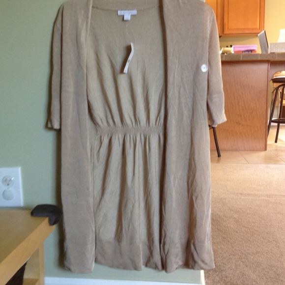 New York and Company Tops - Gold/beige sheer cardigan NWT!
