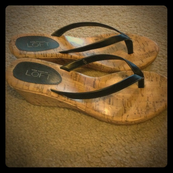 💥 SOLD💥Black and cork slip on shoes