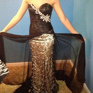 Black and gold gown