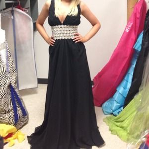 Black custom made gown