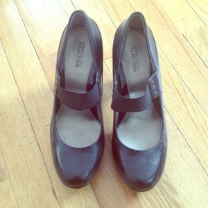 Black Leather Mary Janes