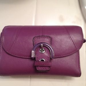 Purple leather coach wallet