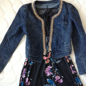 Golden chain blue jeans jacket